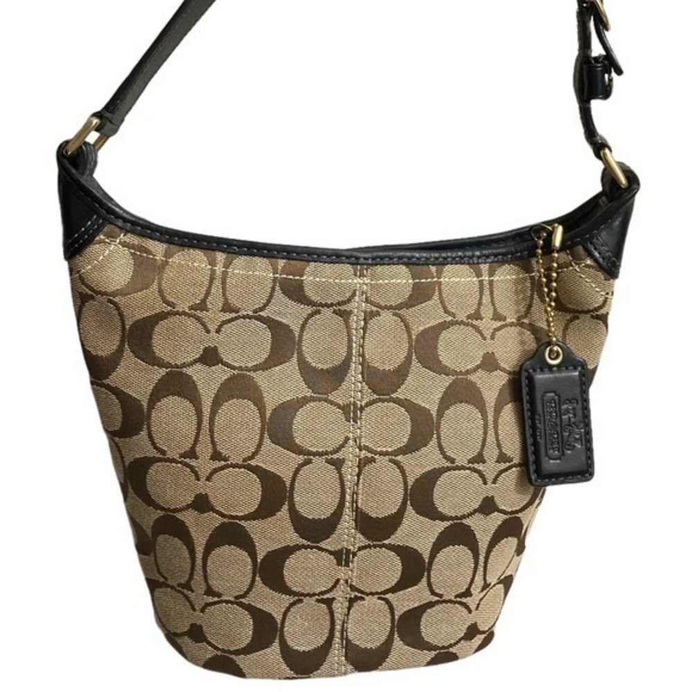 Coach vintage y2k brown signature Hampton soho mini duffle bucket bag rare